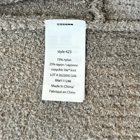 Barefoot Dreams CozyChic Lite Women’s Circle Cardi Sweater Dove Gray Size L - Picture 9 of 16